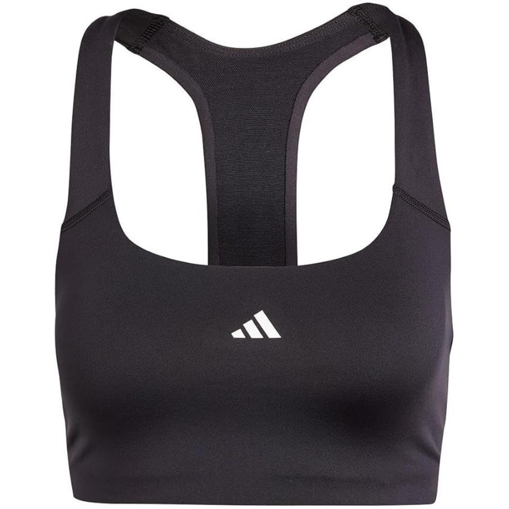 Adidas Women Power Impact Medium Support Sports Bra Black SAB IQ3360 NWT